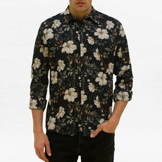 Camicia Fiori Nera