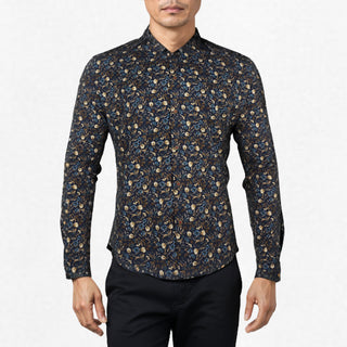 Camicia Microfiori Navy