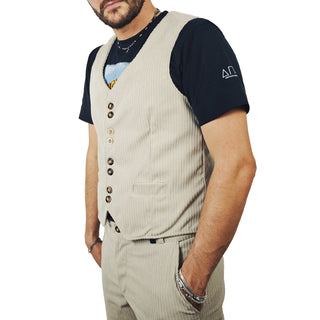 Gilet Velluto Beige