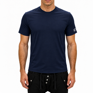T-Shirt Girocollo Pure Blu
